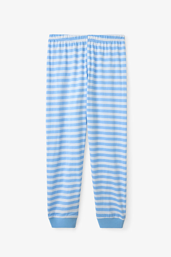 Light Blue Boys Striped Space 2in1 Pajama Set - 9