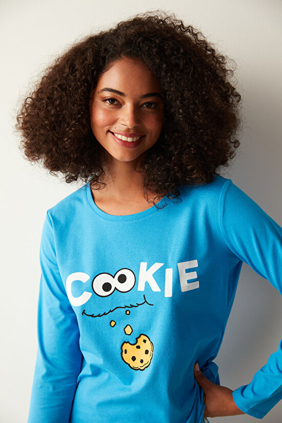 Cookie Monster Blue PJ Set - 2