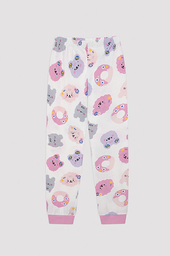 Kız Çocuk Tasty Çok Renkli 2li Pijama Takımı - 4