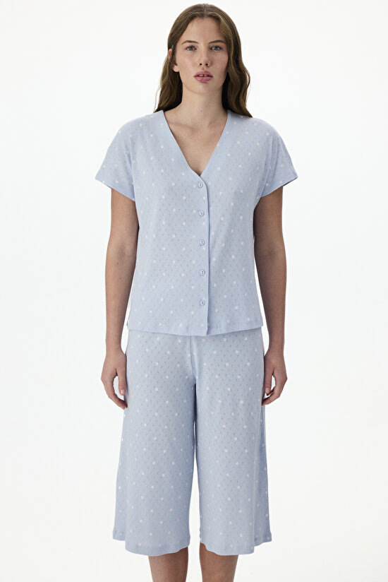 Mavi Sky Pointel Kapri Pijama Takımı - 3