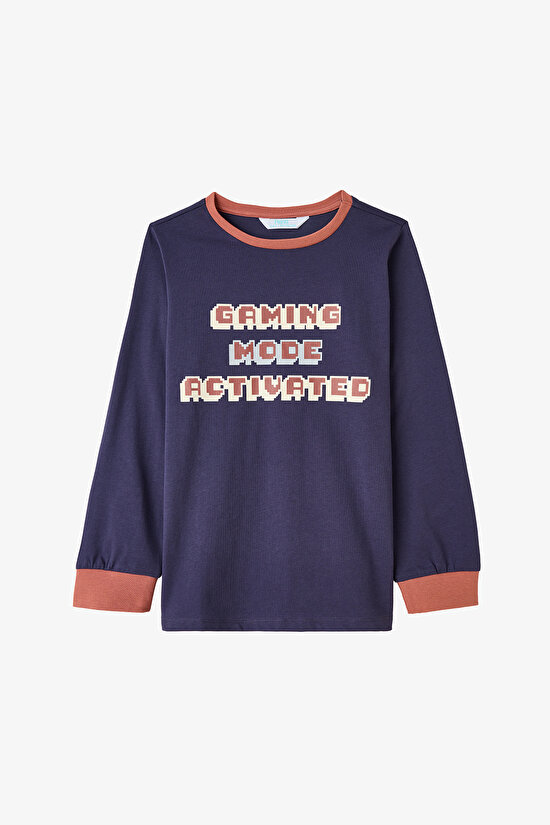 Erkek Çocuk Gaming Baskılı Uzun Kollu Pamuklu 2'li Pijama Takımı - 6