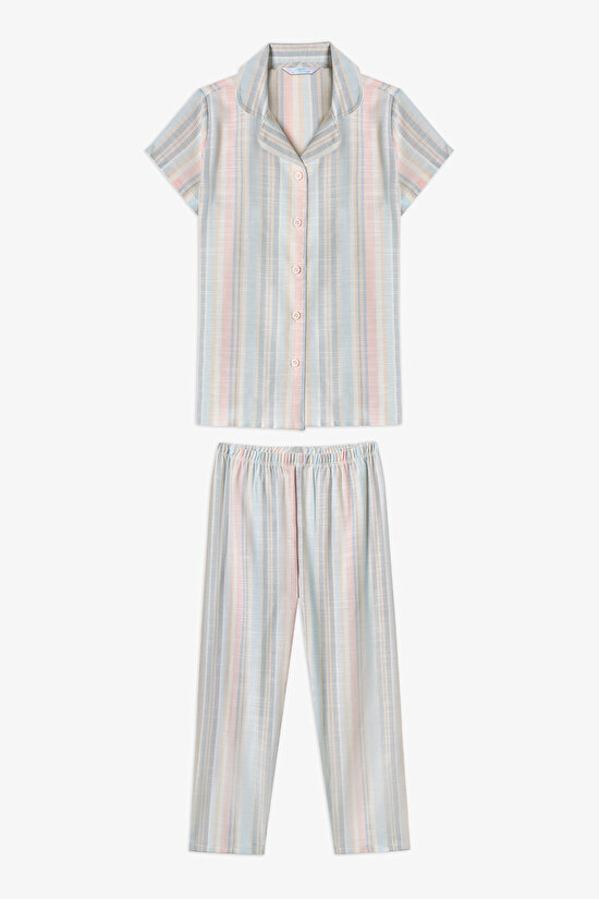 Off-White Girls Stripes Shirt Pajama Set - 3