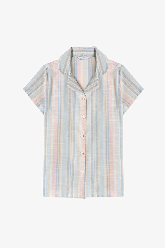 Off-White Girls Stripes Shirt Pajama Set - 4