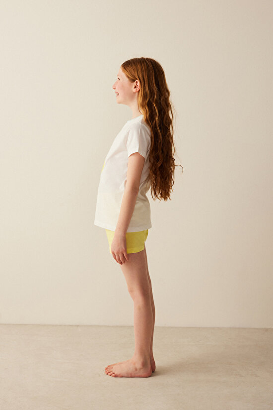 Kız Çocuk Limon Baskılı Pijama Takımı - 4