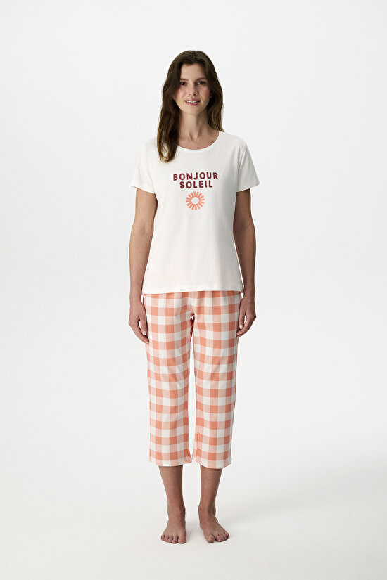 Pembe Soleil Pamuklu Kapri Pijama Takımı - 4