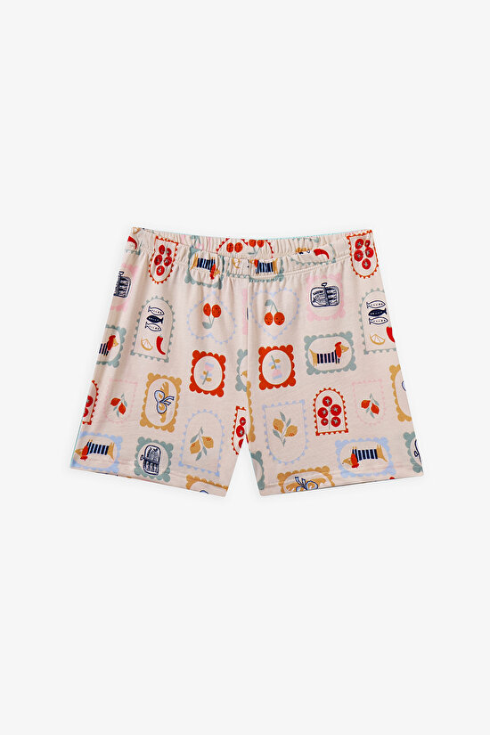 Açık Mavi Kız Çocuk French Meal Pamuklu 2'li Pijama Takımı - 10