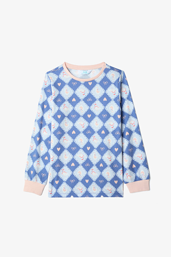 Kız Çocuk Handkerchief 2'li Pamuklu Pijama Takımı - 3