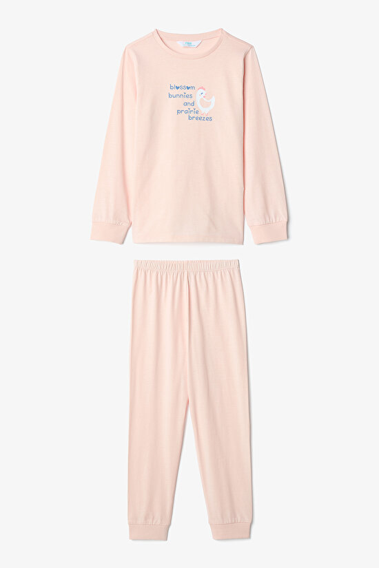 Kız Çocuk Handkerchief 2'li Pamuklu Pijama Takımı - 5