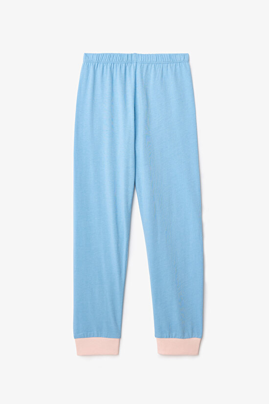 Kız Çocuk Çiçekli On The Lamb Pamuklu 2'li Uzun Kollu Pijama Takımı - 4