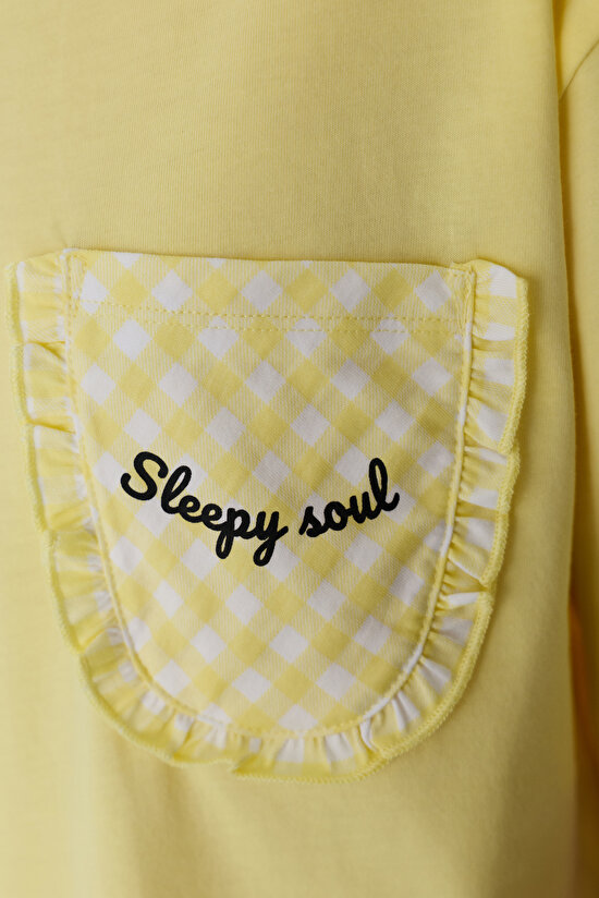 Açık Sarı Sleepy Soul Pantolon Pijama Takımı - 4