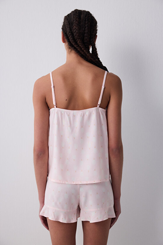 Tulips Şortlu Açık Pembe Pijama Takımı - 3