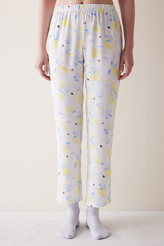 Lemon Chally  Beyaz Pantolon Pijama Altı - 4