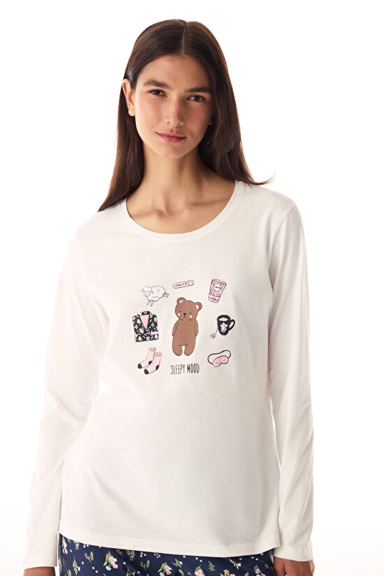 Koyu Mavi Sleepy Mood Pantolon Pijama Takımı - 2