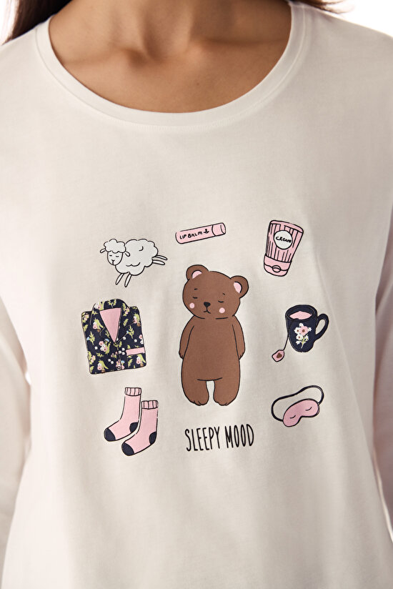 Koyu Mavi Sleepy Mood Pantolon Pijama Takımı - 3