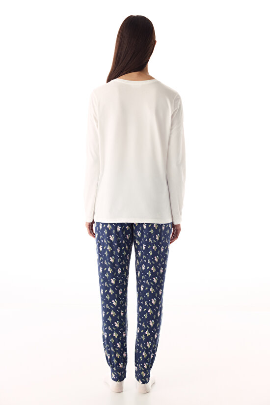 Koyu Mavi Sleepy Mood Pantolon Pijama Takımı - 4