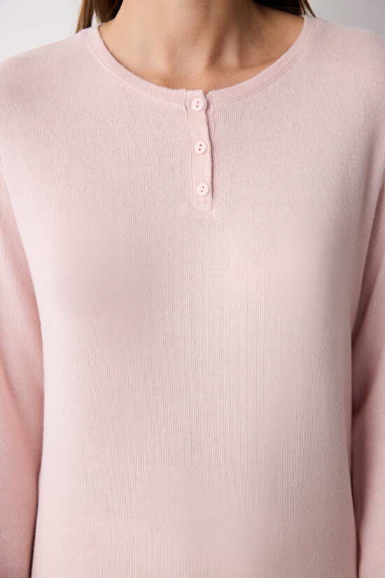 Pink Soft Gül Kurusu Pembe Pantolon Pijama Takımı - 3