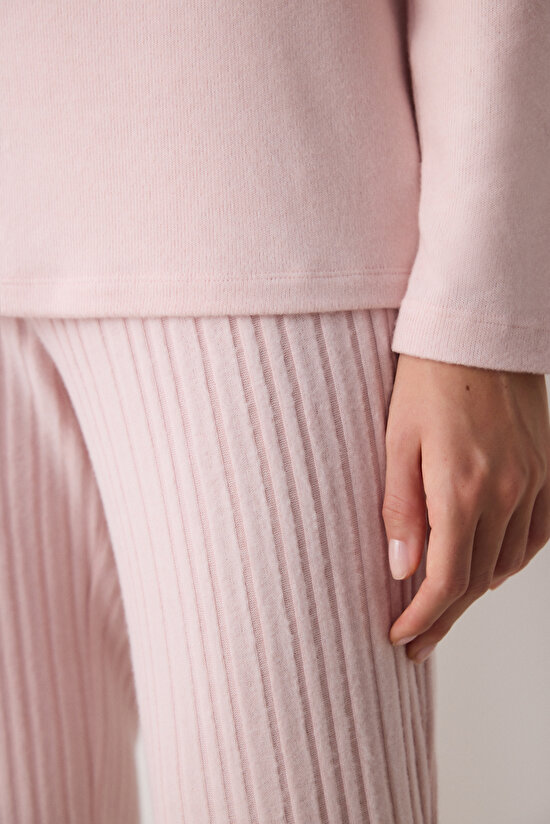 Pink Soft Gül Kurusu Pembe Pantolon Pijama Takımı - 4
