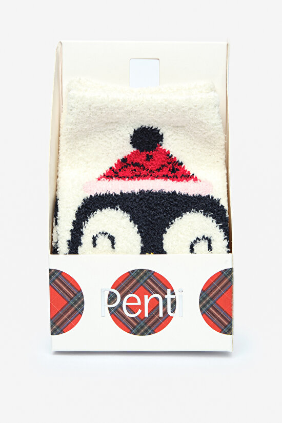 NY Cute Penguin White Socket Socks - 1