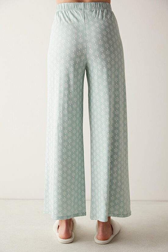 Joise Yeşil Desenli Pantolon Mint Yeşili Pijama Altı - 2