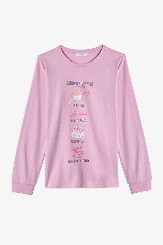 Pink Girls Caturday Night 2in1 Pajama Set - 3