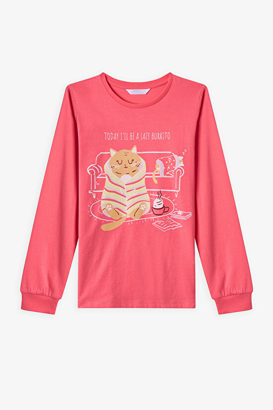 Pink Girls Caturday Night 2in1 Pajama Set - 6