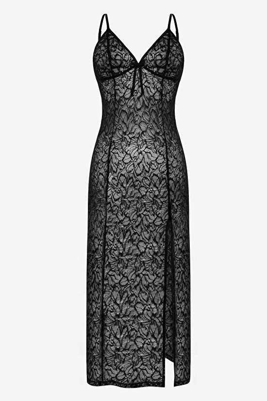 Black Lacy Night Dress - 5