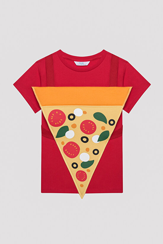 Erkek Çocuk Pizza Çok Renkli Pijama Takımı - 2