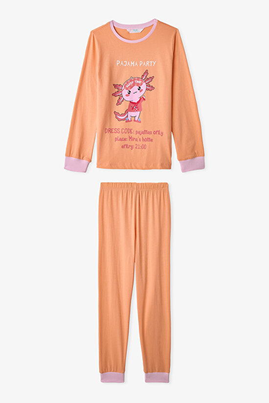Pembe Kız Çocuk Relaxalotl 2'li Pijama Takımı - 2