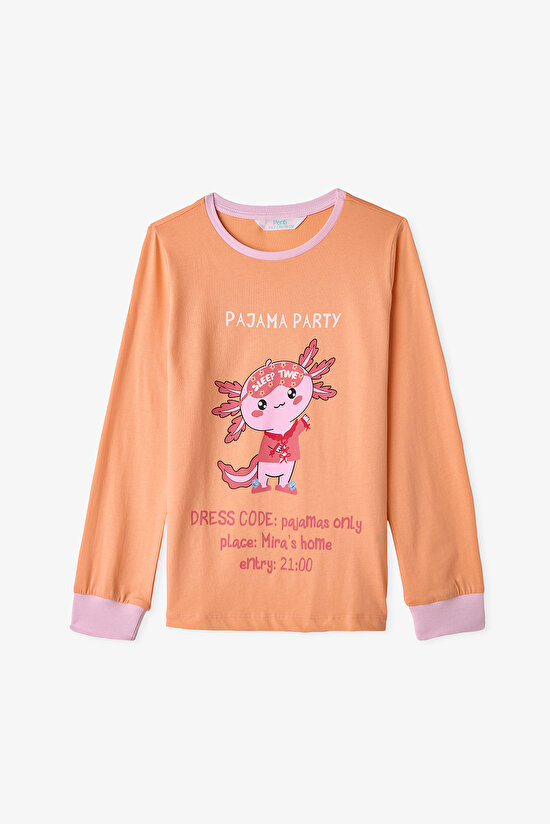 Pembe Kız Çocuk Relaxalotl 2'li Pijama Takımı - 3