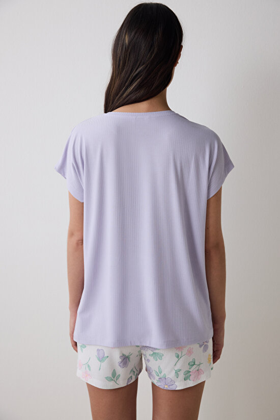 Love More Printed Şort Çok Renkli Pijama Altı - 4