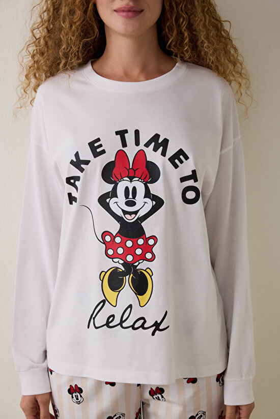 Optic White Mickey Mouse Printed Long Sleeve Pajama Set Optic White Mickey Mouse Printed Long Sleeve Pajama Set - 4