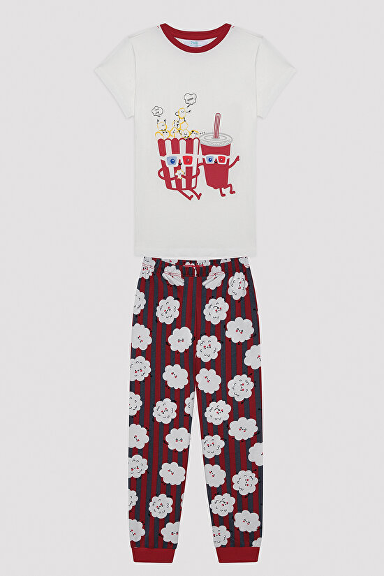 Erkek Çocuk Popcorn Çok Renkli 2li Pijama Takımı - 2