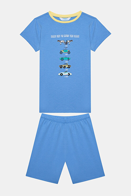 Erkek Çocuk Retro Cars Ço Renkli 2li Pijama Takımı - 5