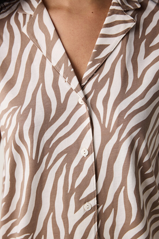 Zebra Gömlek Pantolon Çok Renkli Pijama Takımı - 3