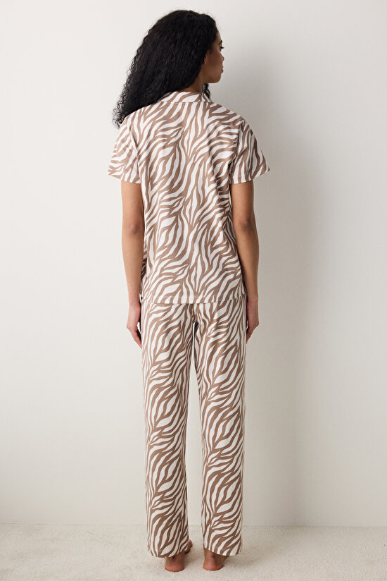 Zebra Gömlek Pantolon Çok Renkli Pijama Takımı - 4