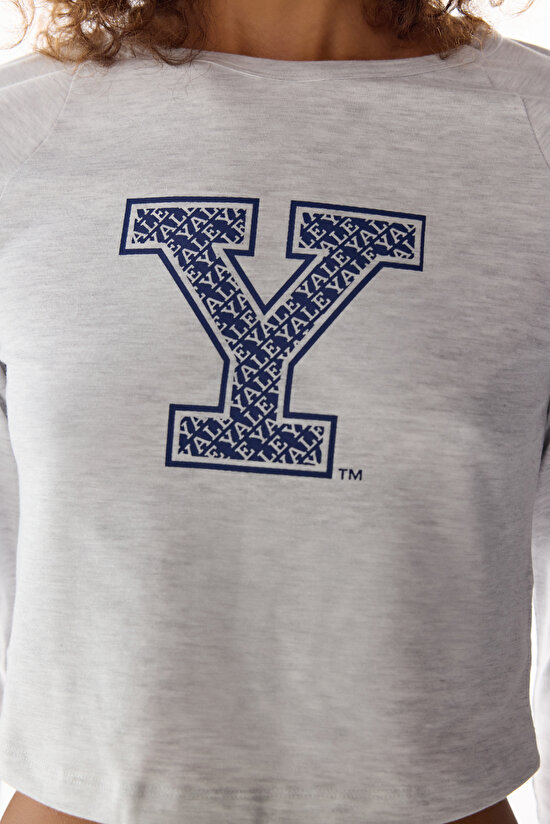 Lacivert Yale Graffiti Desenli Uzun Kollu Pantolon Pijama Takımı - 3