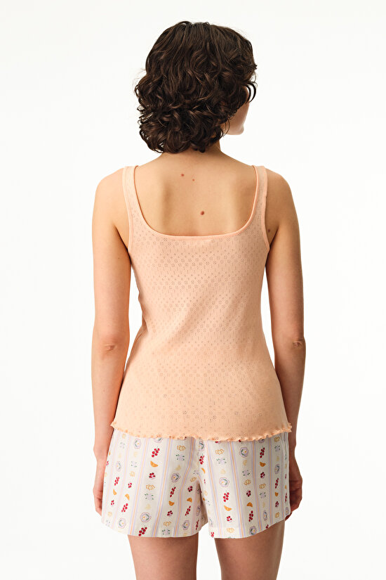 Salmon Morning Time Shorts Pajama Set - 2