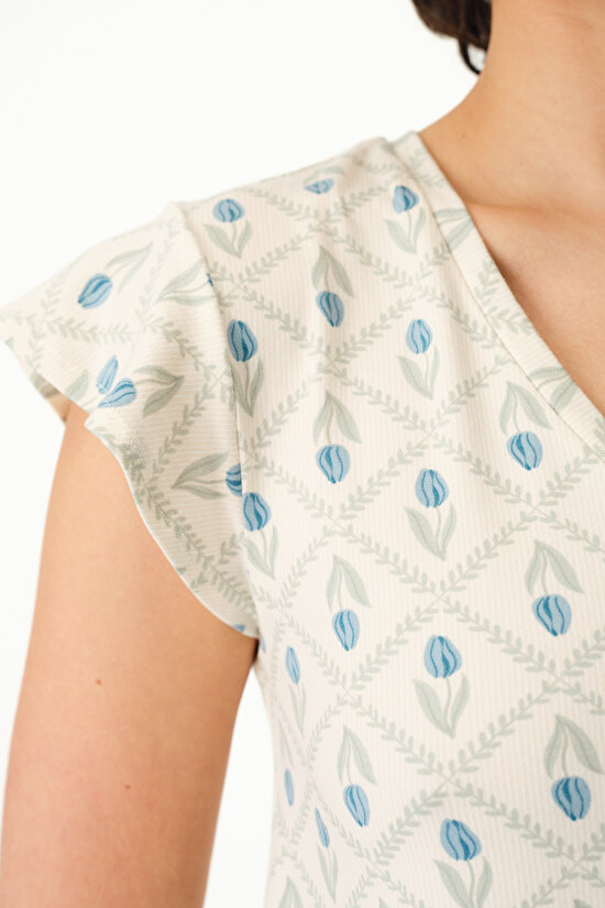 Beige Serenity Capri Pajama Set - 3