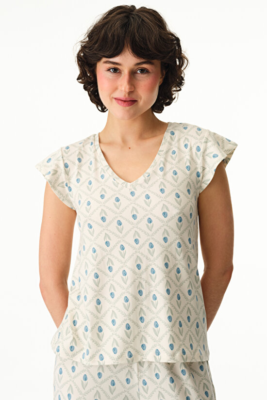 Bej Serenity Kapri Pijama Takımı