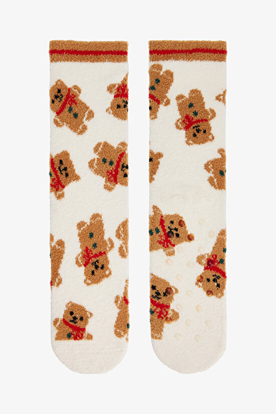 Kırık Beyaz Gingerbread Ev Patiği - 1