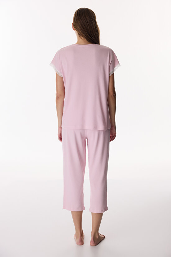 Pembe Chloe Pink Kapri Pijama Takımı - 5