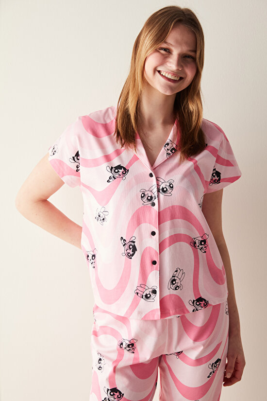 Pembe Gömlek Pantolon Pijama Takımı - Powerpuff Girls Koleksiyonu - 3