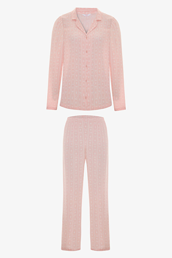 Çok Renkli Pink Dreams Pantolon Pijama Takımı - 5