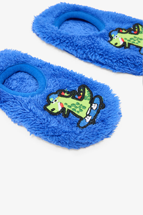 Saks Boys Dinosaur Embroidered Non-Slip Sole Home Slippers - 3