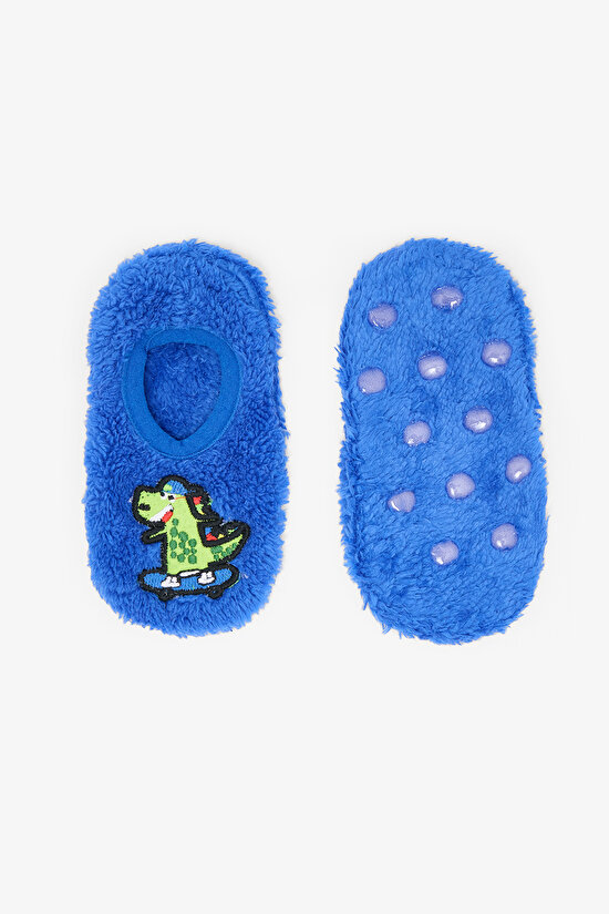 Saks Boys Dinosaur Embroidered Non-Slip Sole Home Slippers - 4