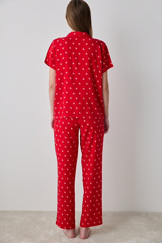 Je T'aime Shirt Pant Red PJ Set - Penti Loves Paris Collection - 5
