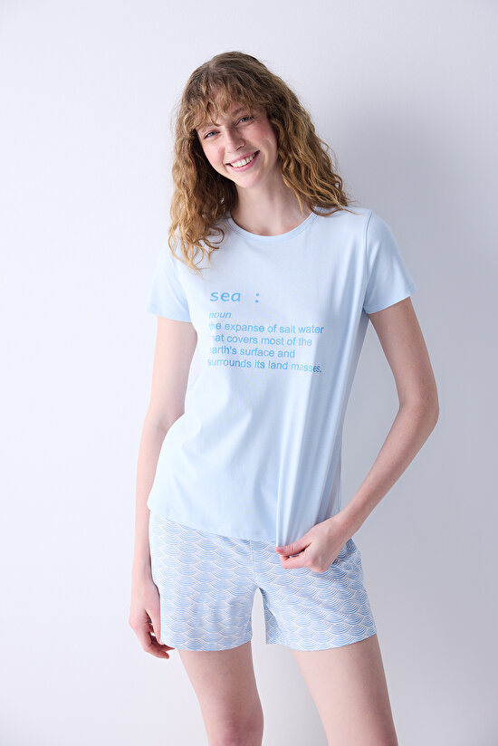 Sea Light Blue Short PJ Set - 1