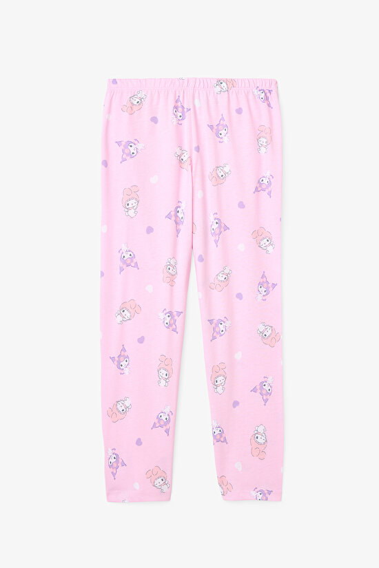 Light Pink Girls Kuromi Friends Shirt Pajama Set - 3