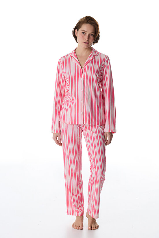 Pembe Sleeper Club Gömlek Pantolon Pijama Takımı - 1