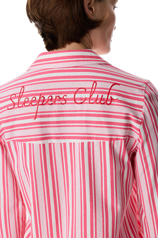 Pembe Sleeper Club Gömlek Pantolon Pijama Takımı - 5